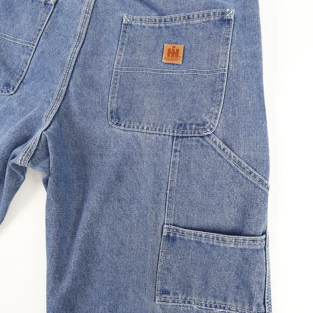 International Harvester Farmall Mens 42x30 Regular Carpenter Work Blue Jeans - Picture 10 of 12
